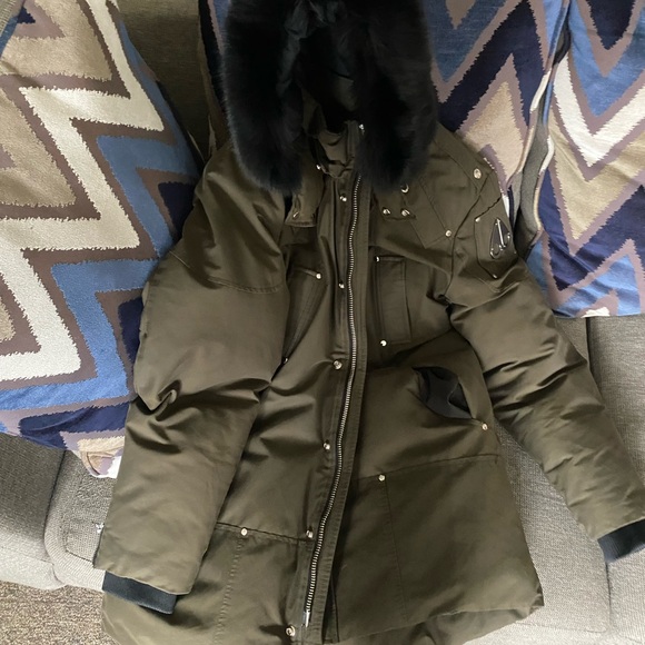 Olive Green Parka with Fur Hood